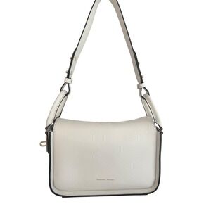 Samantha Thavasa Ivory Pebbled Leather Crossbody Shoulder Bag Lock Key NWT